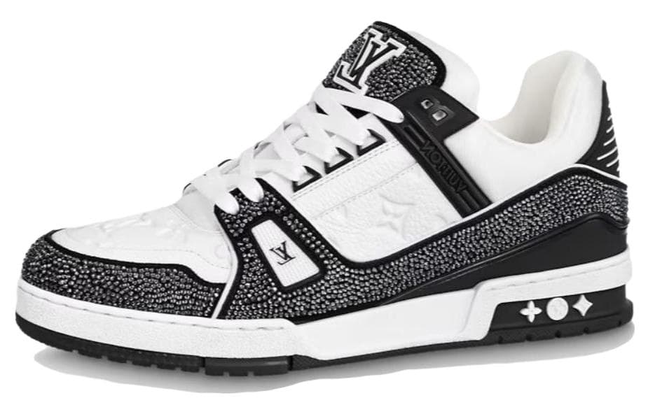 LOUIS VUITTON Lv Trainer Sneakers 'Black White Rhinestones'