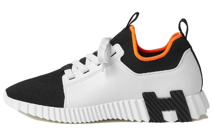 HERMES Depart Abrasion Resistant Low top Sports Casual Shoes Men's White Black