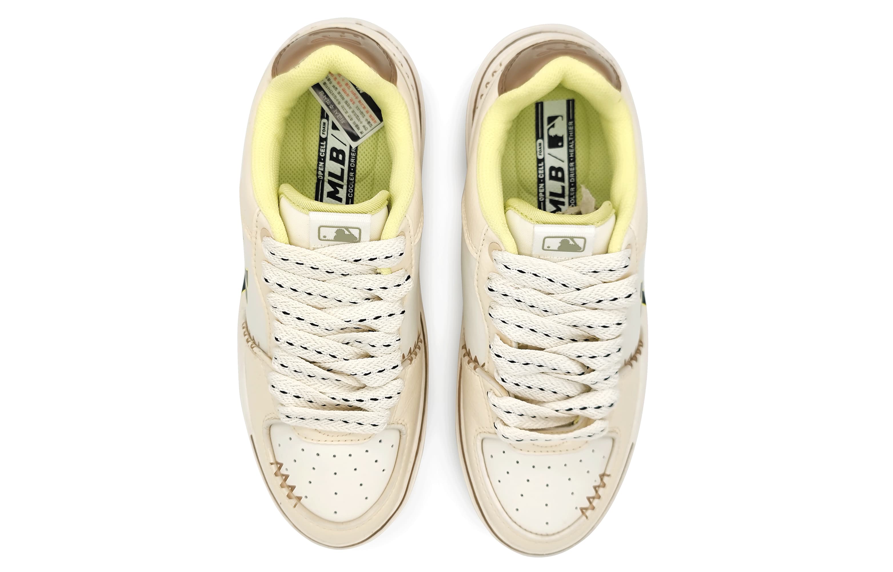 MLB Массивный вкладыш, противоскользящая амортизация, износостойкие низкие туфли для скейтборда, унисекс, бежевый, желтый