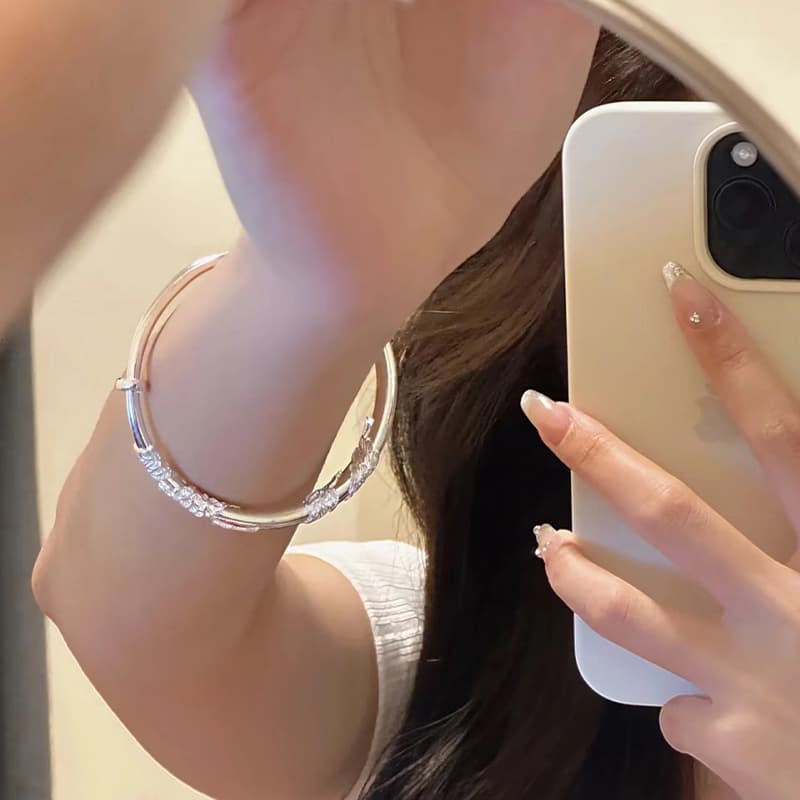 ZSY Женские браслеты из чистого серебра 999 пробы из стерлингового серебра