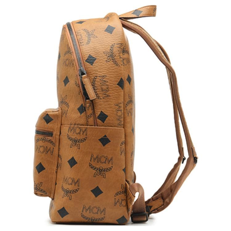 Рюкзак MCM из парусины с покрытием, средний, унисекс, коричневый, коньячный