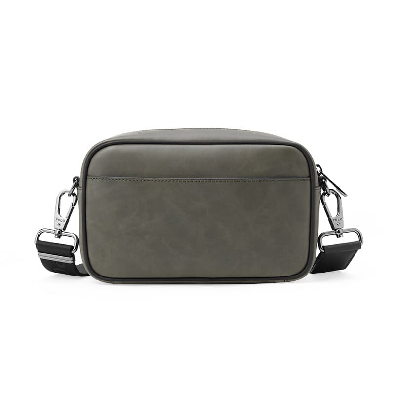 Сумка через плечо из синтетической кожи POLO Сумка через плечо среднего размера Мужская серая, зеленая и черная