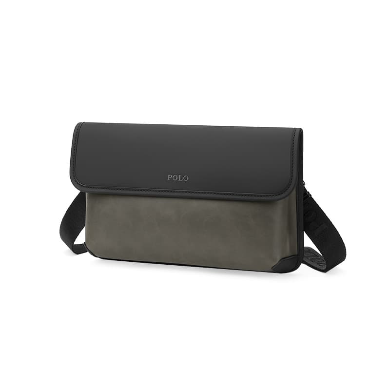 Сумка через плечо из синтетической кожи POLO Сумка через плечо среднего размера Мужская серая, зеленая и черная