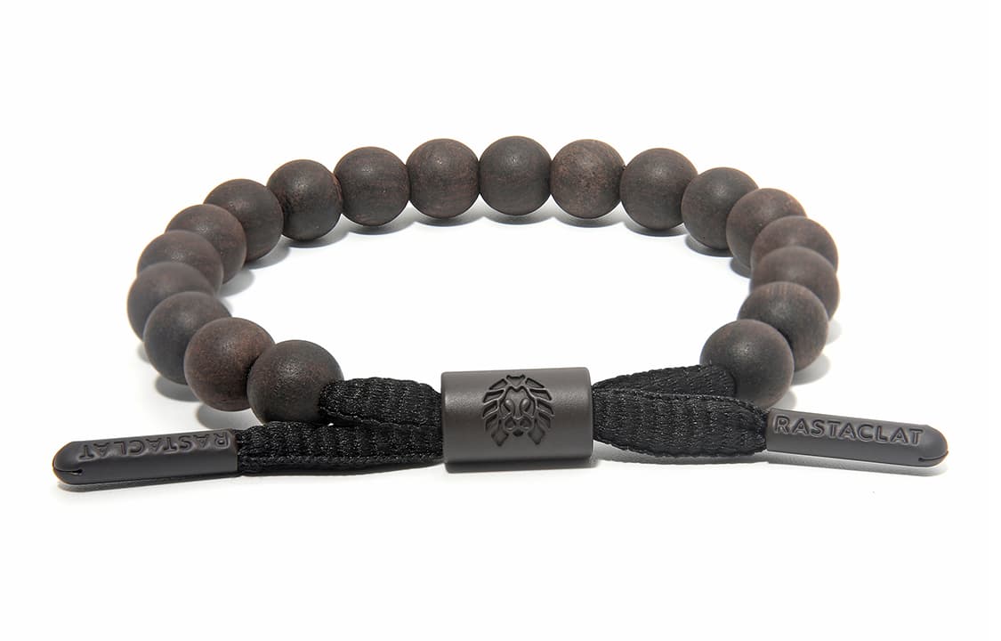 Браслет Rastaclat из черного дерева с маленьким львом в китайском стиле из бисера унисекс