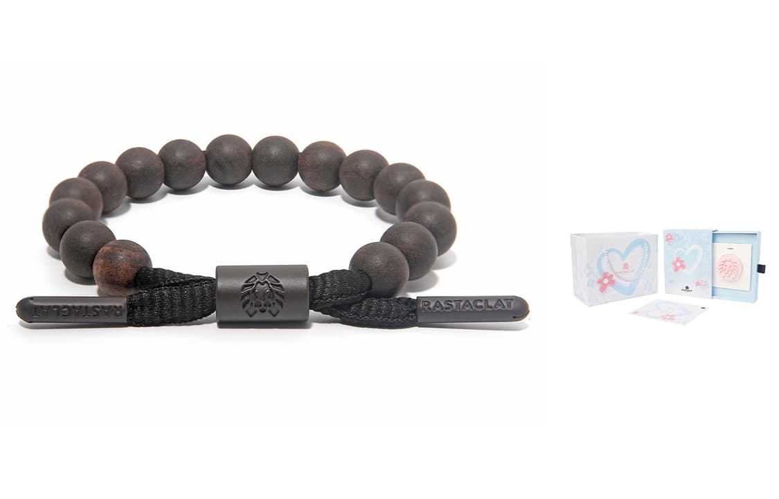 Браслет Rastaclat из черного дерева с маленьким львом в китайском стиле из бисера унисекс