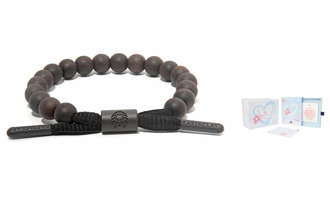 Браслет Rastaclat из черного дерева с маленьким львом в китайском стиле из бисера унисекс