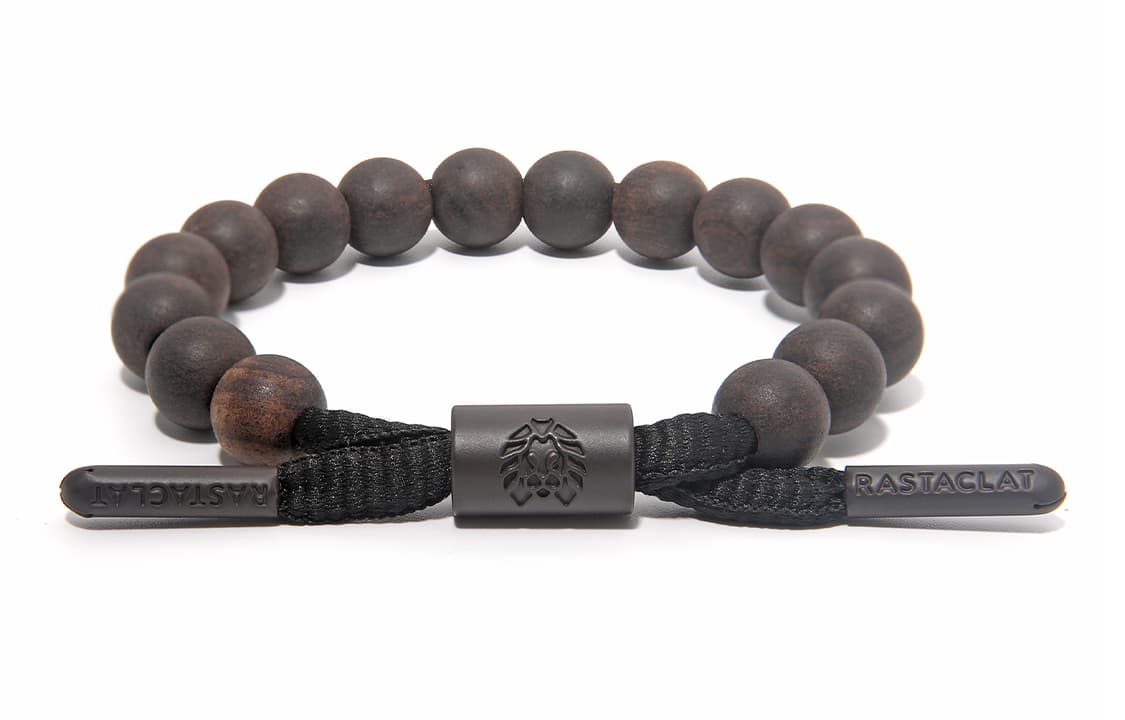 Браслет Rastaclat из черного дерева с маленьким львом в китайском стиле из бисера унисекс