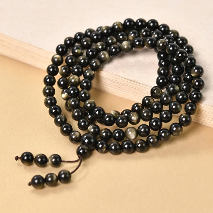 TIG Обсидиановый браслет из бисера унисекс