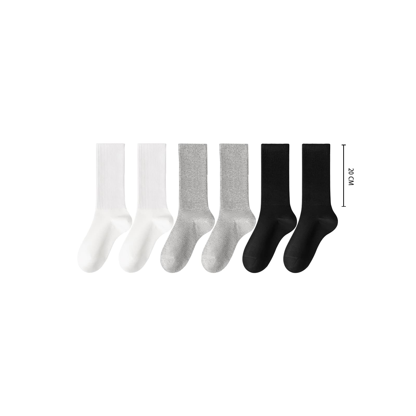 Носки B&C.Room Crew Socks Unisex, 6 шт., черный, белый, серый