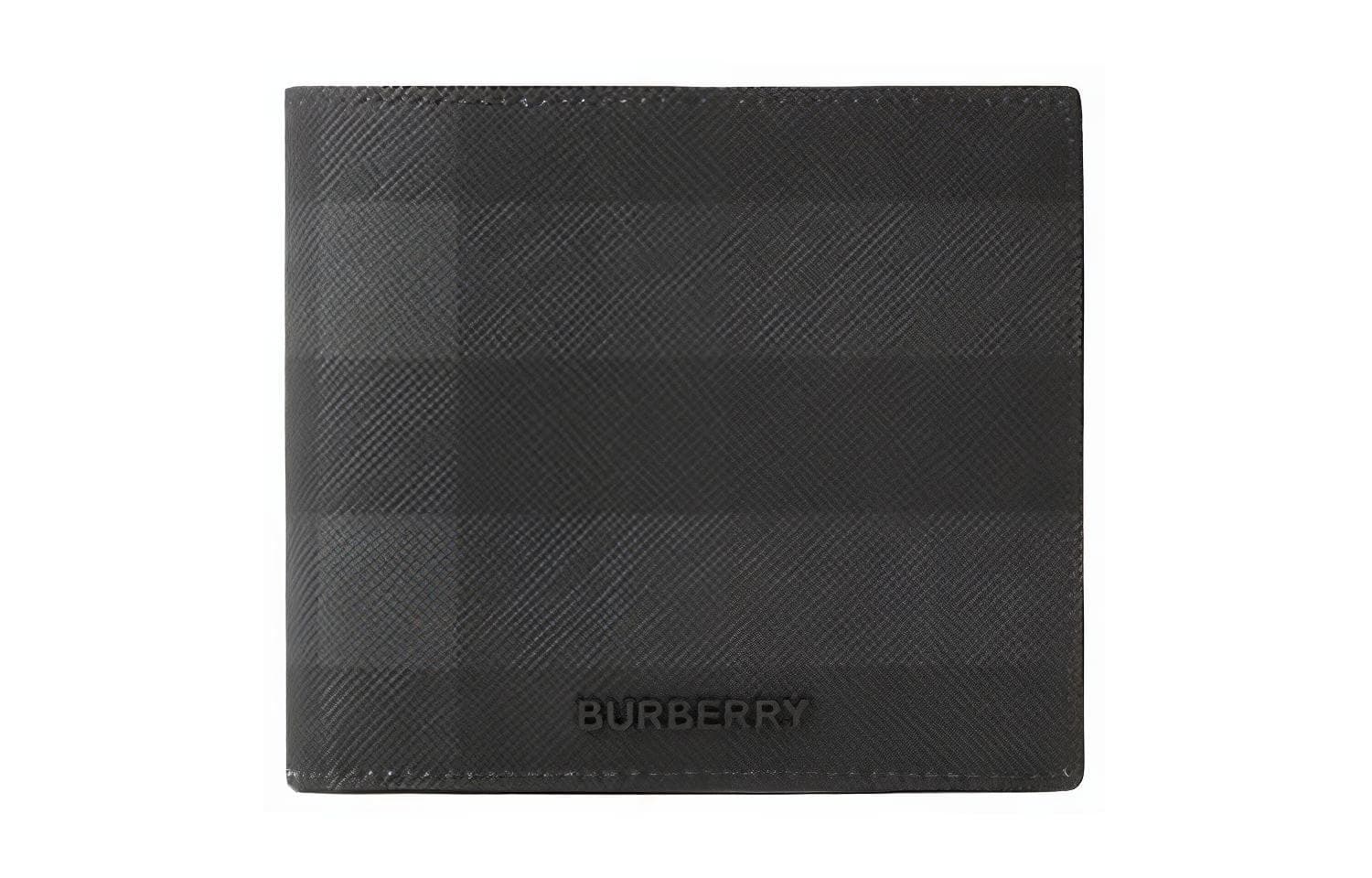 Burberry Leather Wallet Men's Charcoal Gray