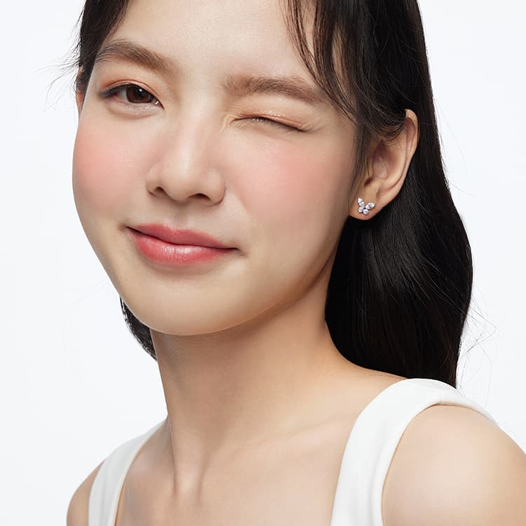 KADER S925 Серебряные серьги-гвоздики женские серебристо-белые