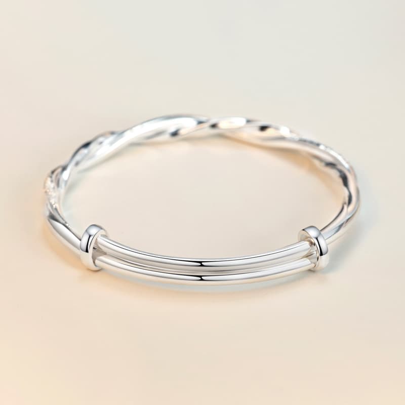 ZSY Женские браслеты из чистого серебра 999 пробы из стерлингового серебра