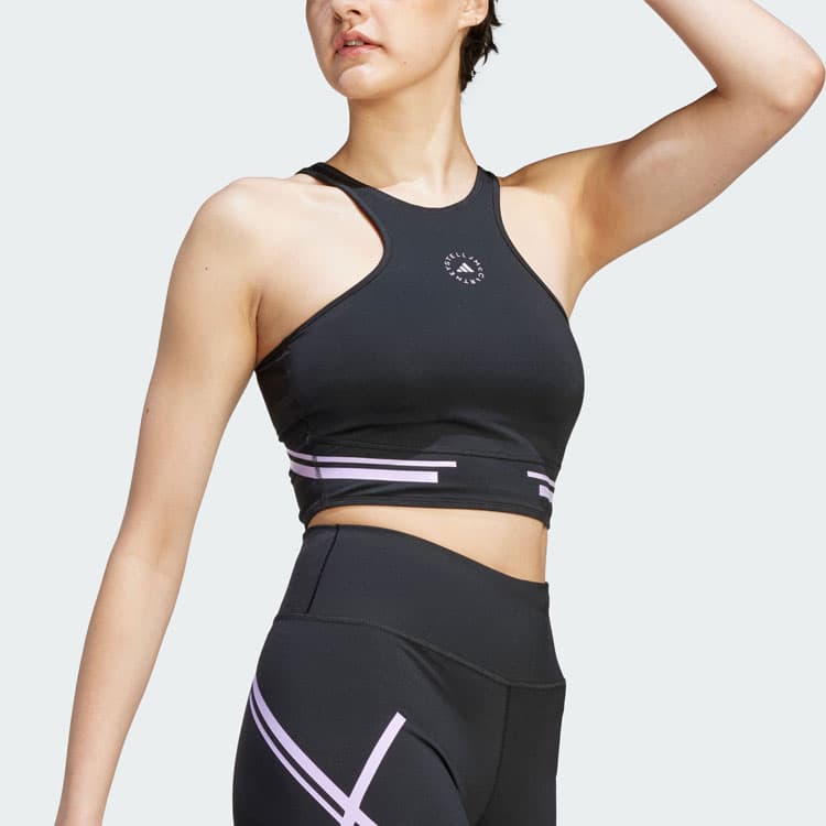 Укороченная майка Adidas с воротником-хальтерне