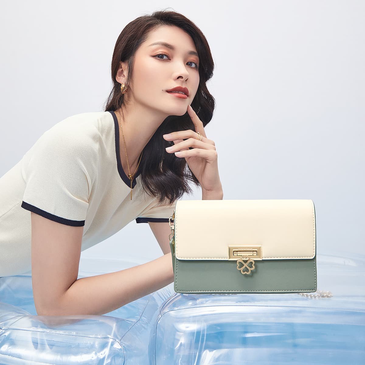 МЕКСИКАНСКАЯ ткань, искусственная кожа, кожаная сумка на цепочке, сумка через плечо Обычный женский цвет: белый, зеленый/бирюзовый и темно-зеленый