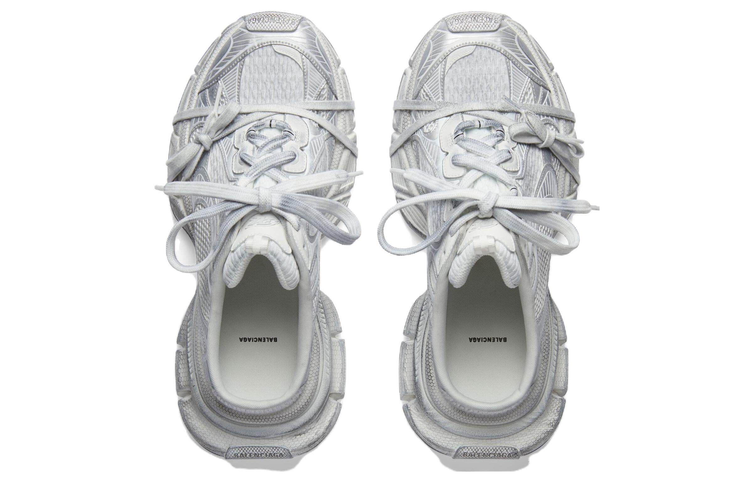 Женские сабо Balenciaga 3XL, серебристо-белый