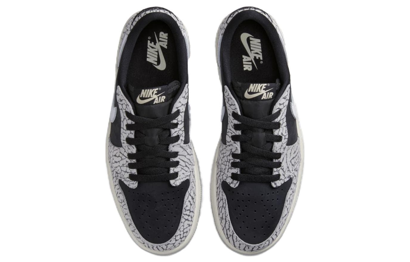 Женские черные цементные кроссовки Jordan 1 Retro Low Og