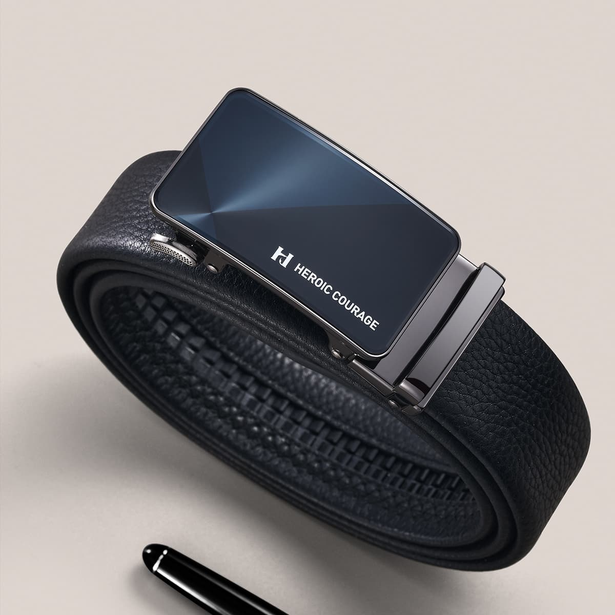 Ремни из коровьей кожи HLA, мужские, черные, ширина 3,5 см