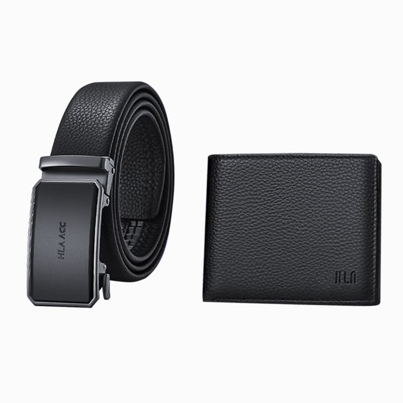 Ремни из коровьей кожи HLA, мужские, черные, ширина 3,5 см