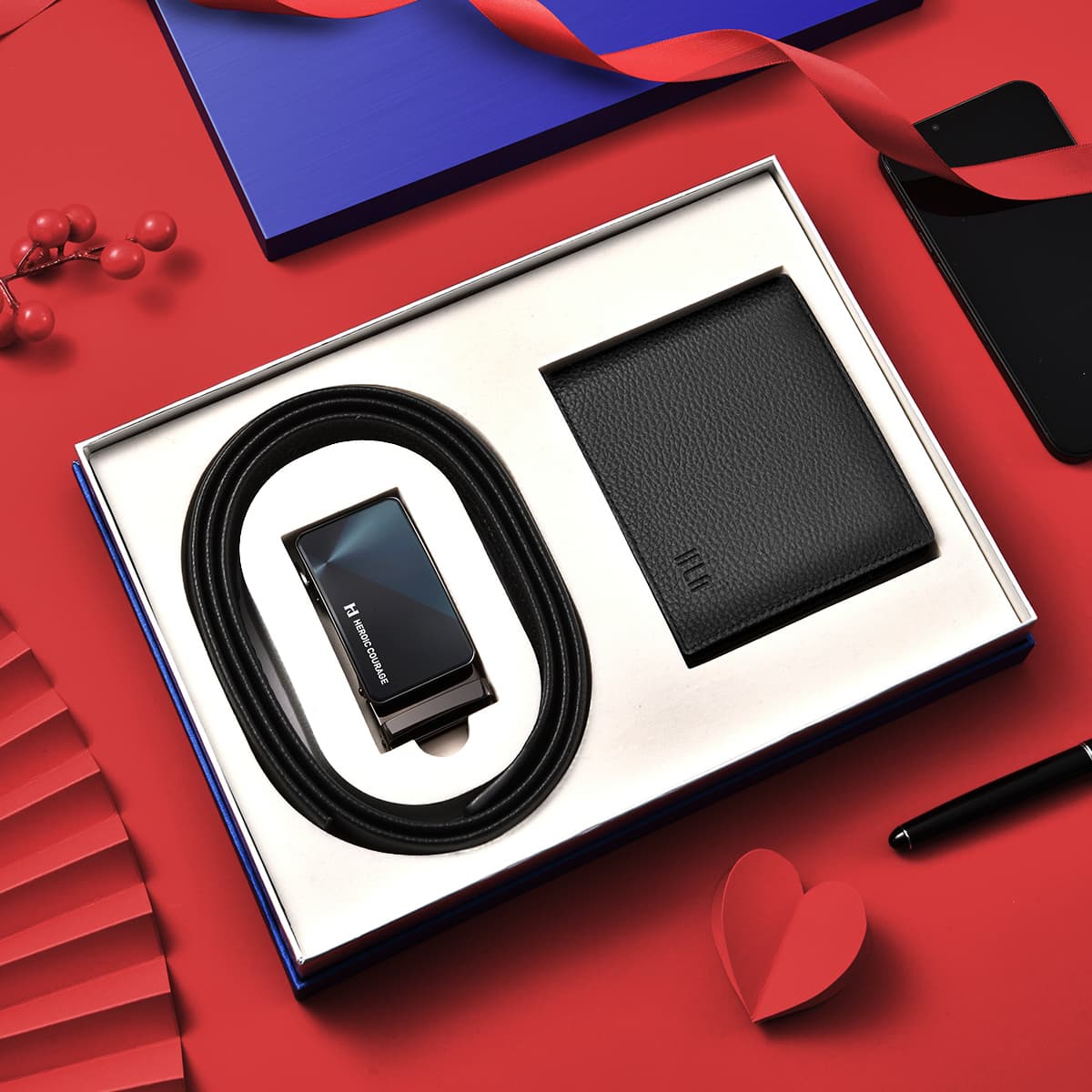 Ремни из коровьей кожи HLA, мужские, черные, ширина 3,5 см