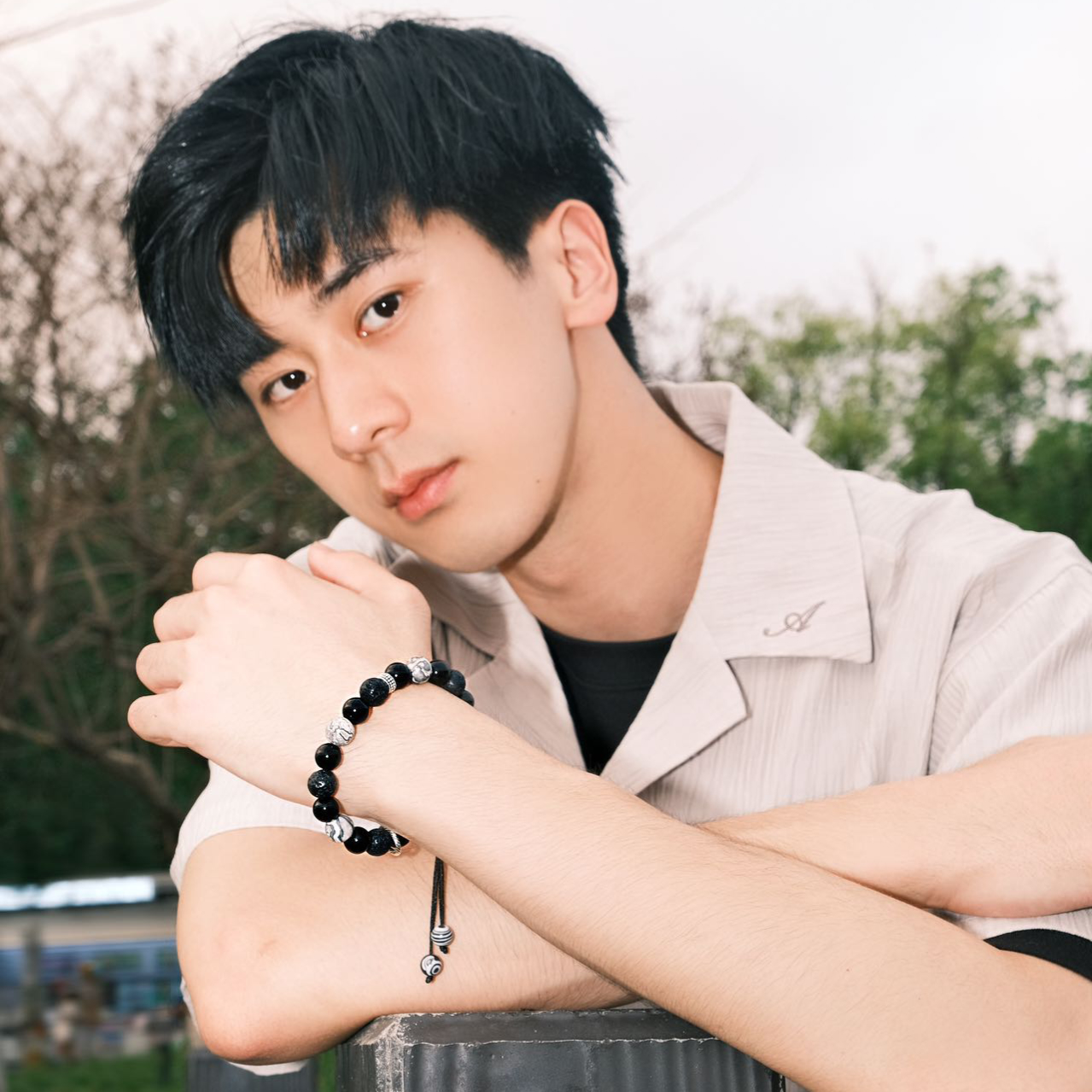 TIG браслеты из натурального обсидиана унисекс