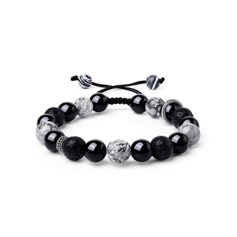 TIG браслеты из натурального обсидиана унисекс