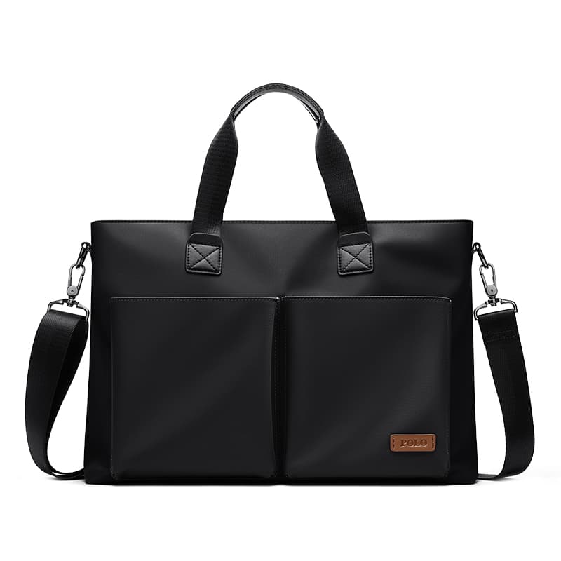 Портфель-туба из ткани POLO, мужской, черный/серый