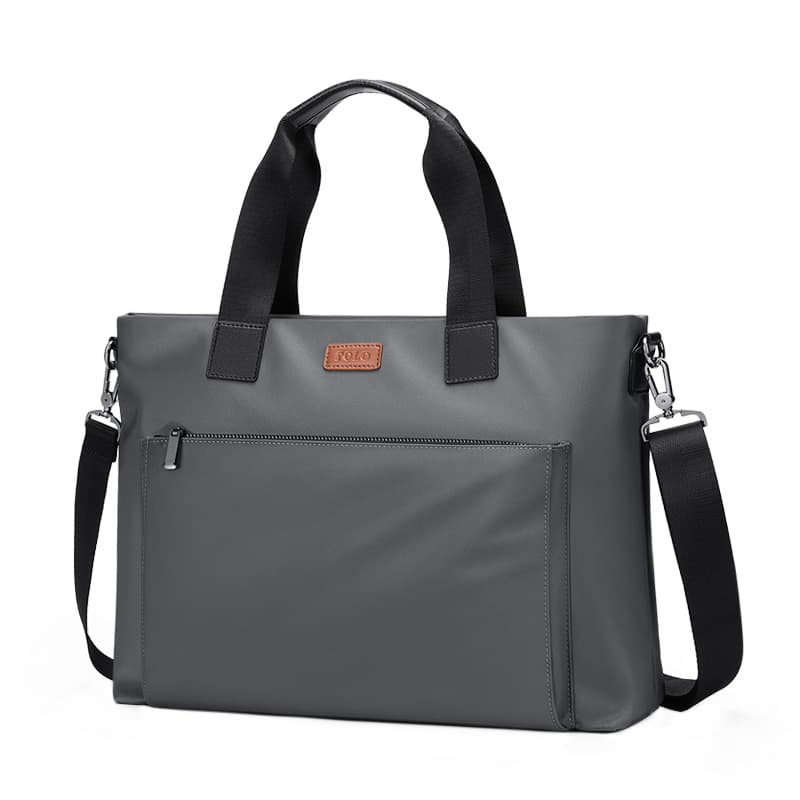 Портфель-туба из ткани POLO, мужской, черный/серый