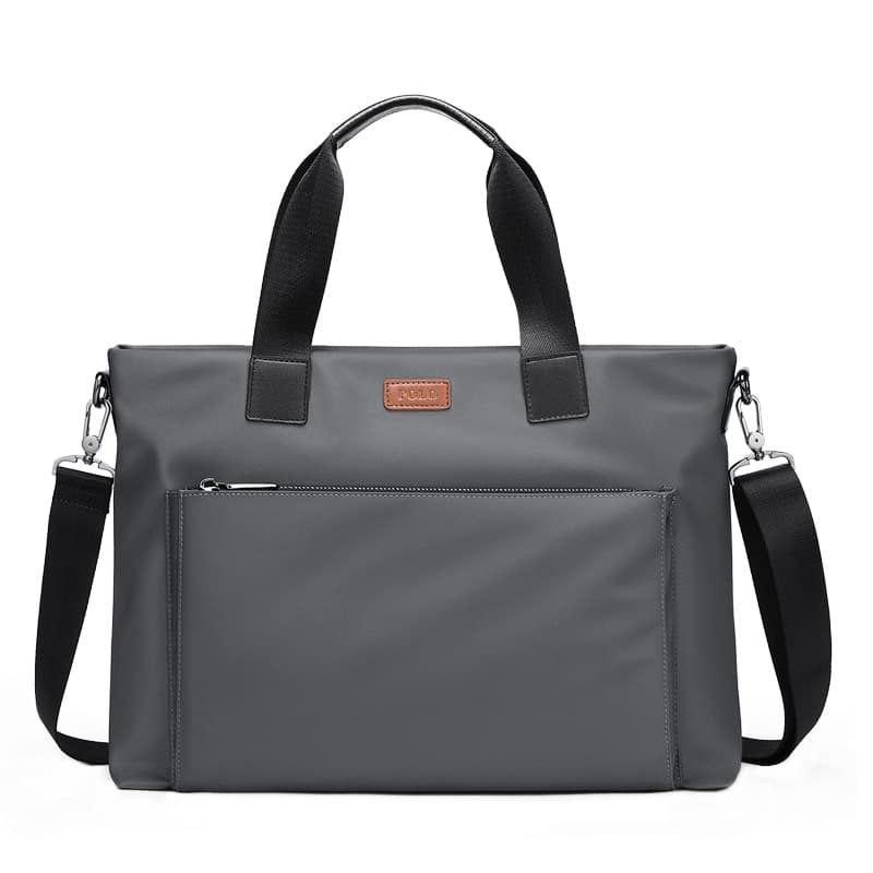 Портфель-туба из ткани POLO, мужской, черный/серый