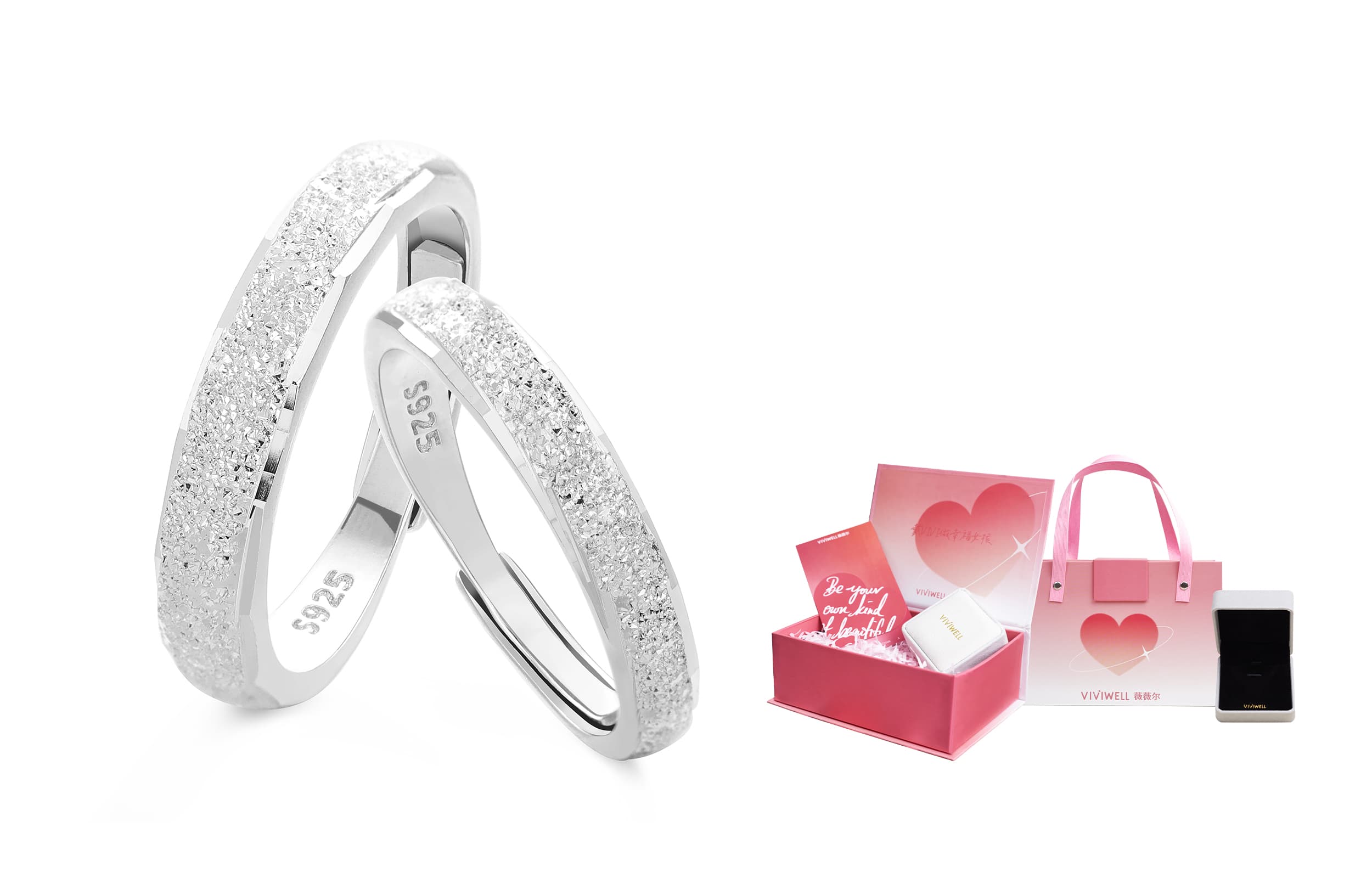 VIVIWELL S925 Серебряные кольца унисекс