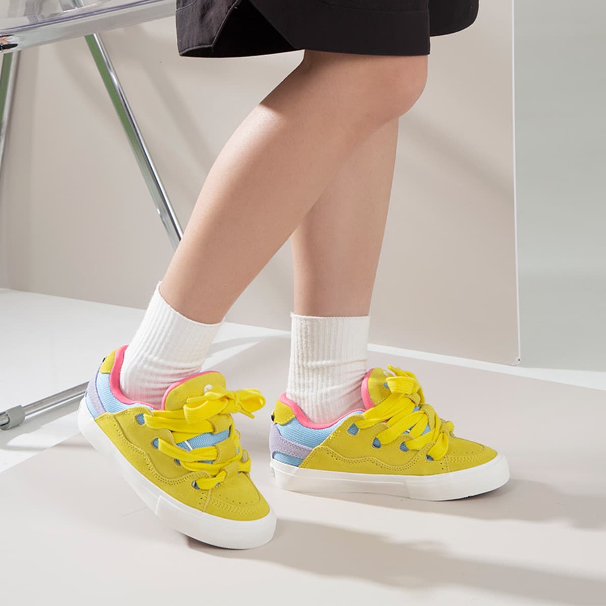 Ollieskate Низкие туфли для скейтборда Унисекс Синий Желтый