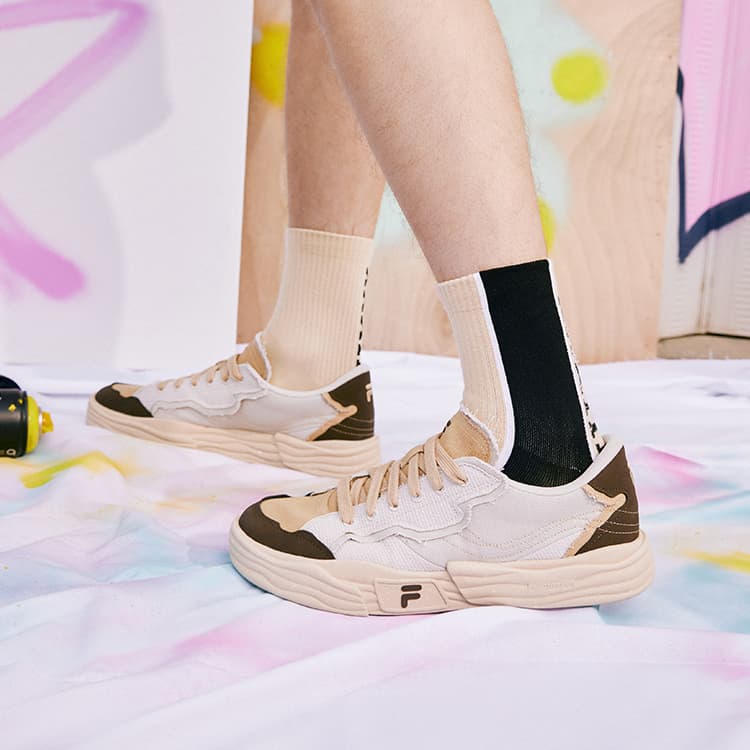 Кроссовки для скейтбординга FILA FUSION Pop 2, цвет «Бежевый черный»