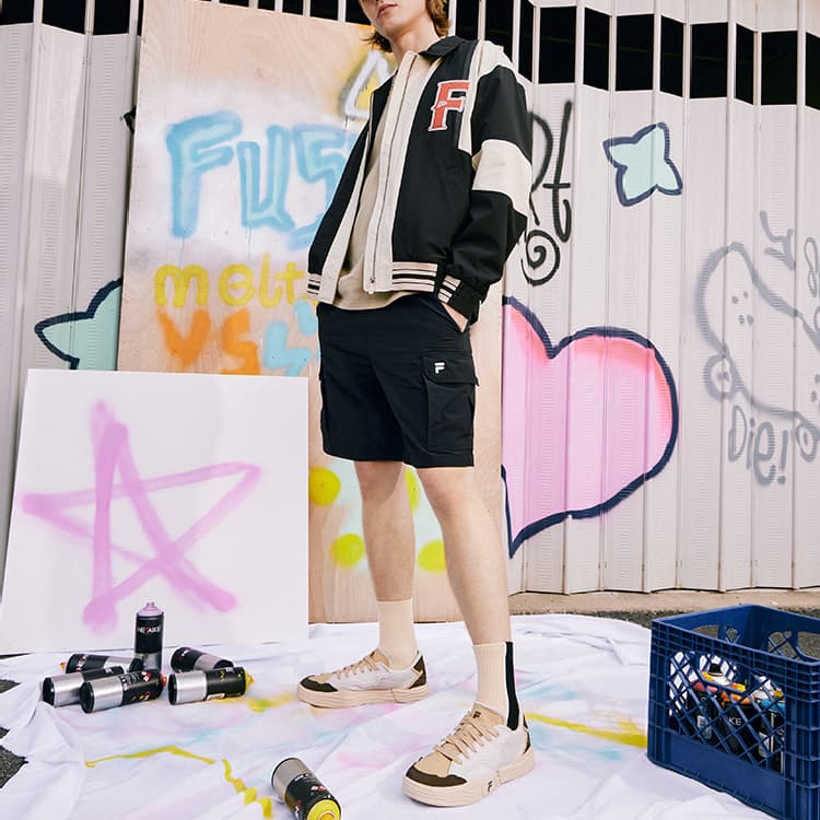 Кроссовки для скейтбординга FILA FUSION Pop 2, цвет «Бежевый черный»