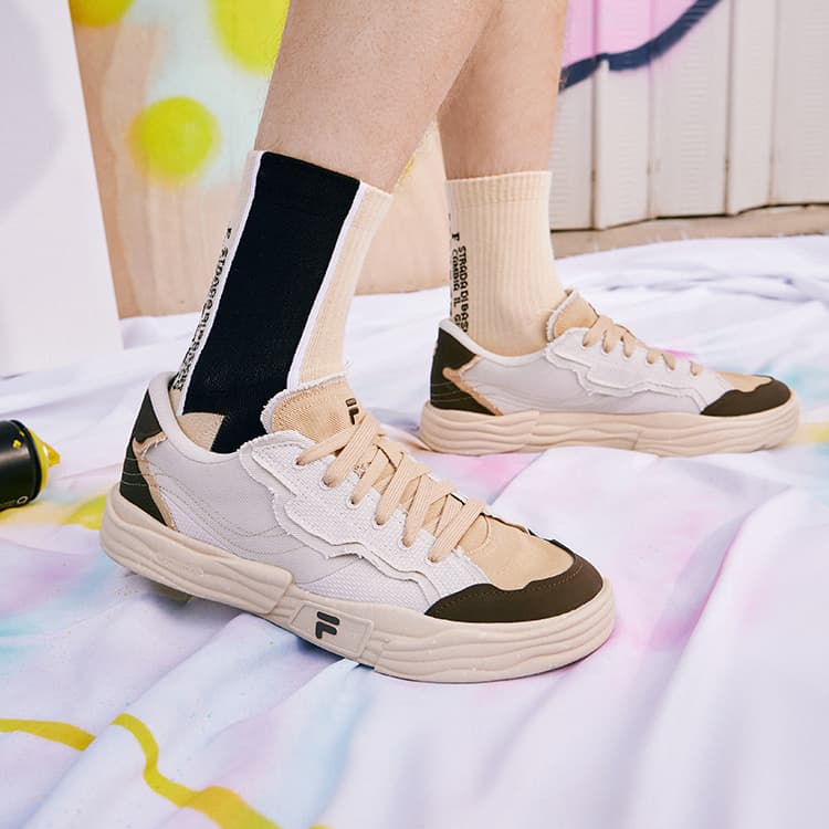 Кроссовки для скейтбординга FILA FUSION Pop 2, цвет «Бежевый черный»