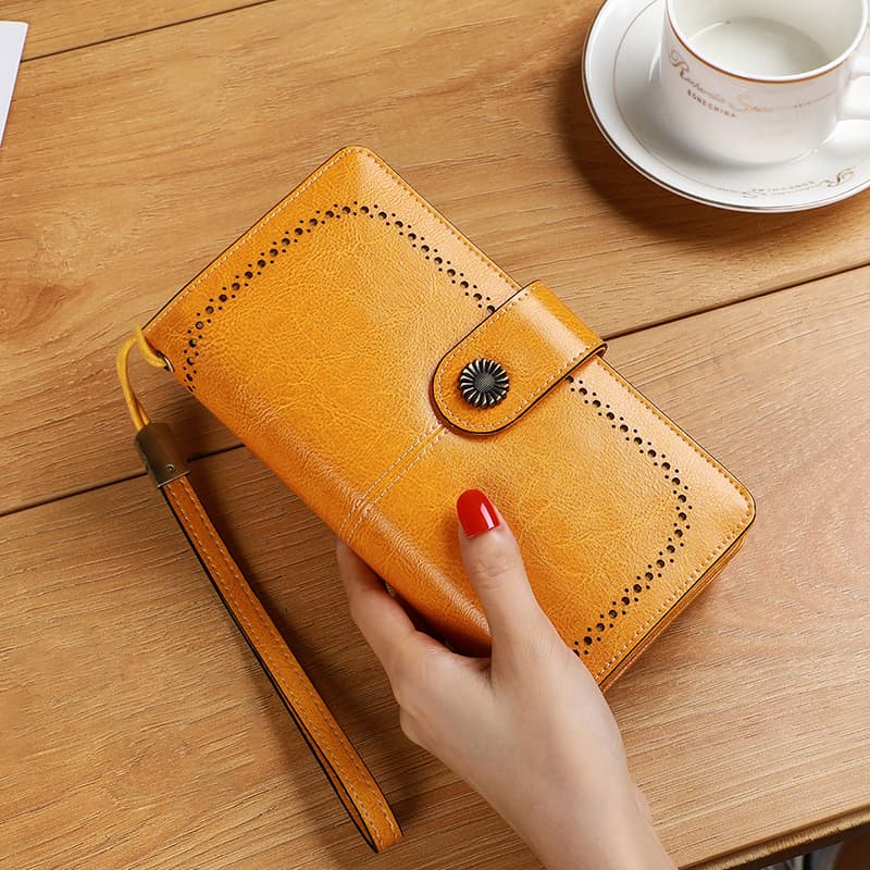 VINEY Кошелек, клатч и портмоне из коровьей кожи, маленький женский винтажный коричневый цвет