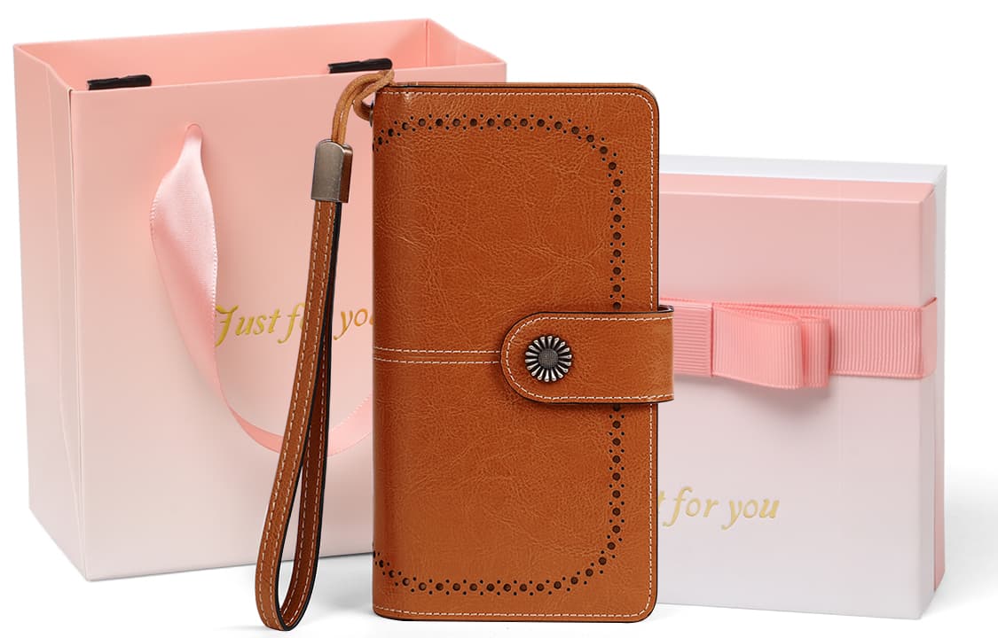 VINEY Кошелек, клатч и портмоне из коровьей кожи, маленький женский винтажный коричневый цвет