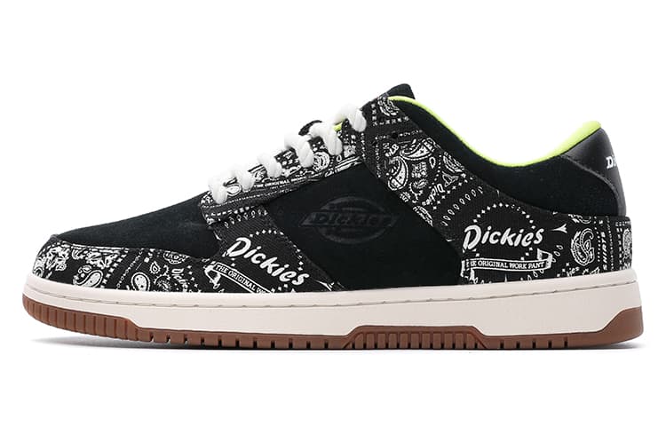 Dickies Trendy Multicolor Comfortable And Versatile Low top Skateboard Shoes Men's Black White