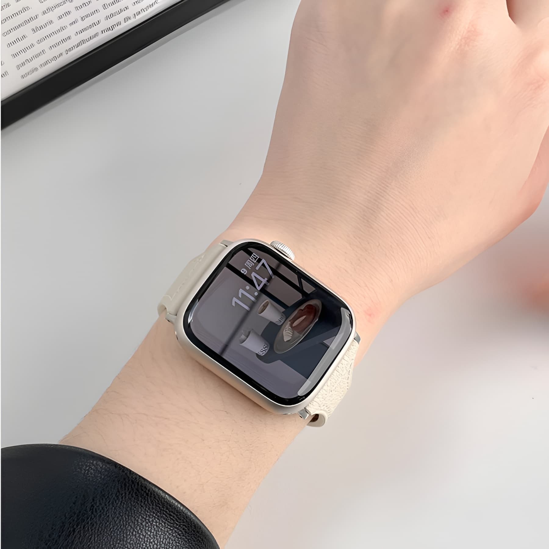 Ремешок для часов Zhongwo, совместимый с Apple, материал из натуральной кожи