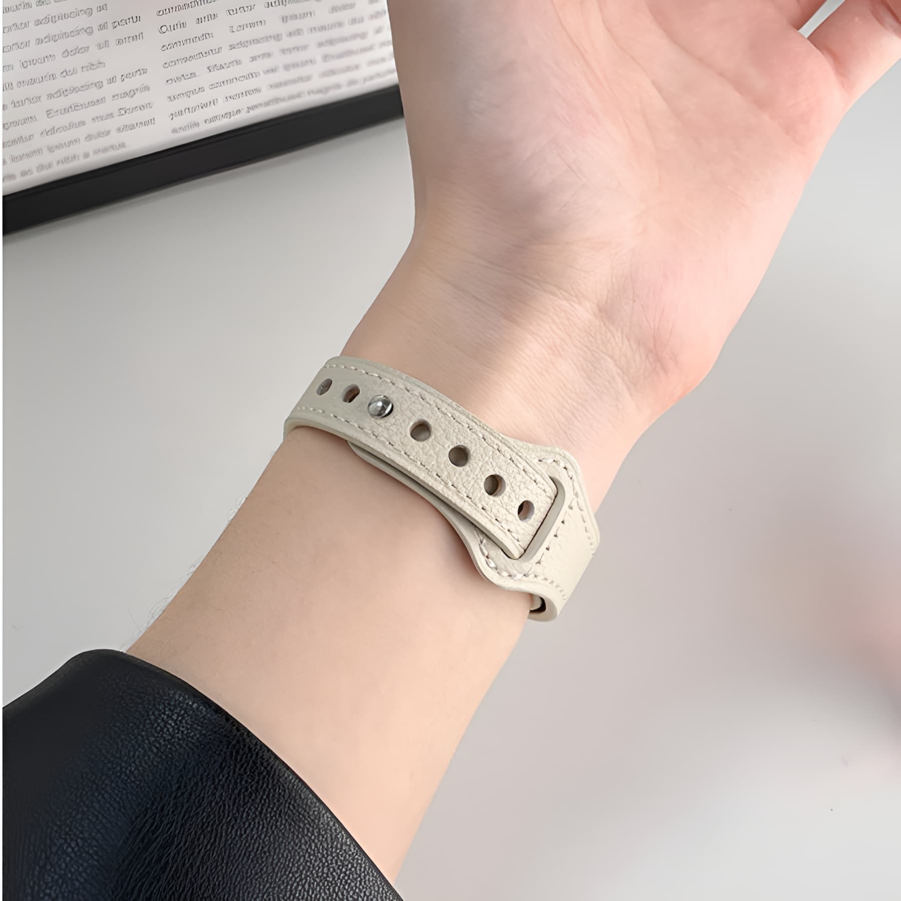 Ремешок для часов Zhongwo, совместимый с Apple, материал из натуральной кожи