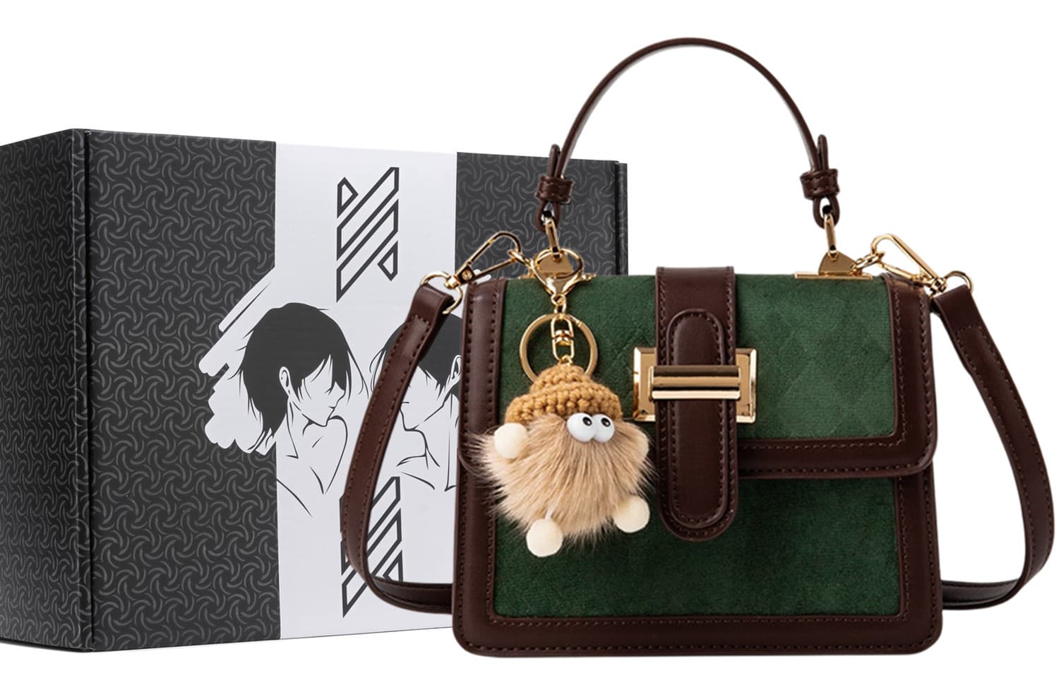 NOMK Кожаная маленькая квадратная сумка-сумка Обычная женская шахматная доска