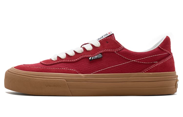 Vision Street Wear Flat Top Low Top Skateboard Shoes Unisex Red