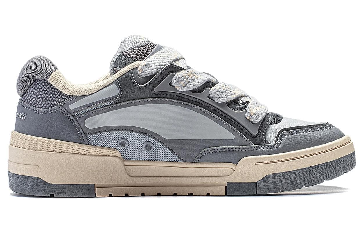 LiNing Journey V2 Устойчивые к истиранию, дышащие, легкие туфли для скейтборда с низким верхом, мужские кирпично-серые