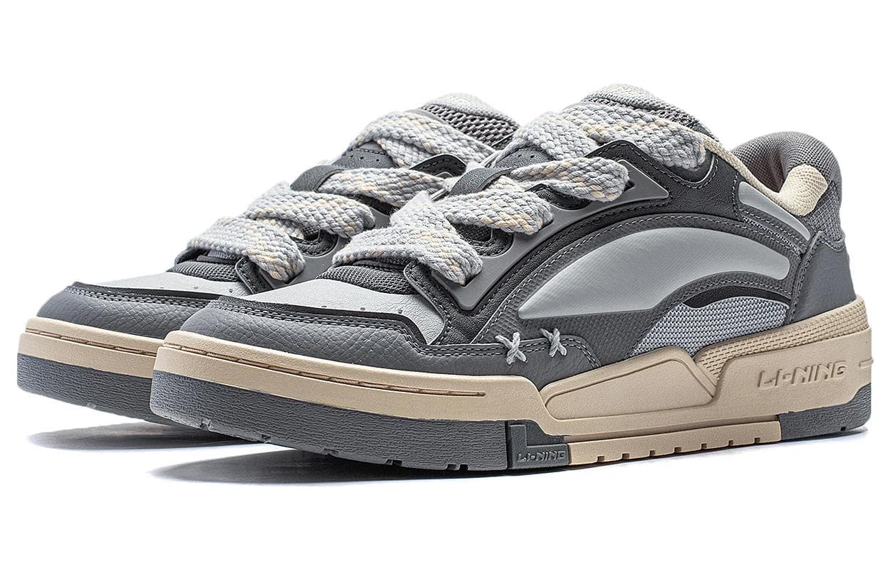 LiNing Journey V2 Устойчивые к истиранию, дышащие, легкие туфли для скейтборда с низким верхом, мужские кирпично-серые