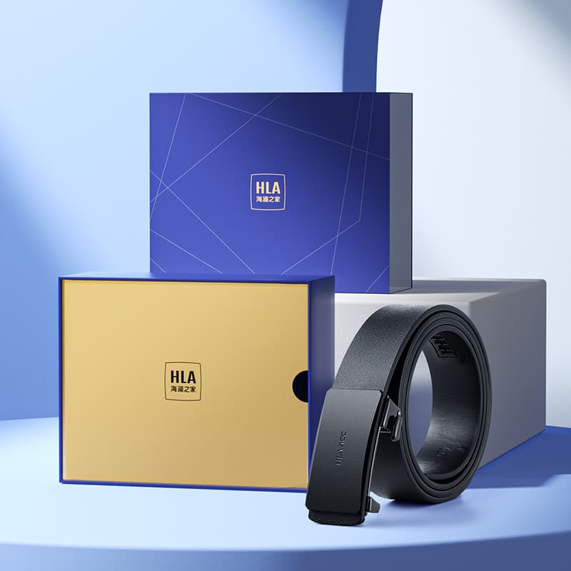 HLA Мужские ремни из коровьего спилка, черные, ширина 3,4 см