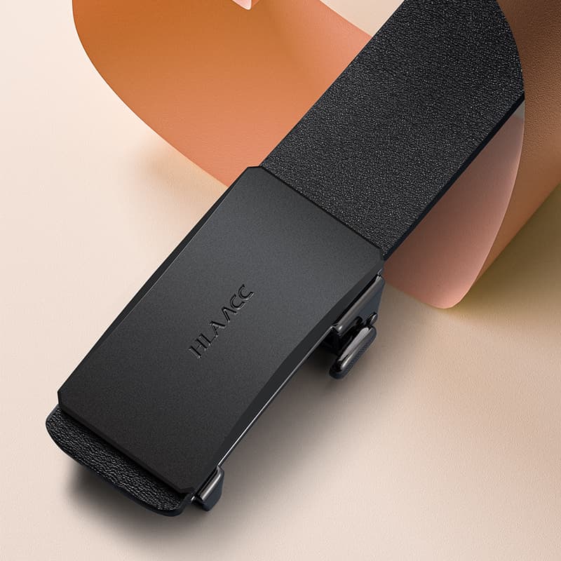 HLA Мужские ремни из коровьего спилка, черные, ширина 3,4 см