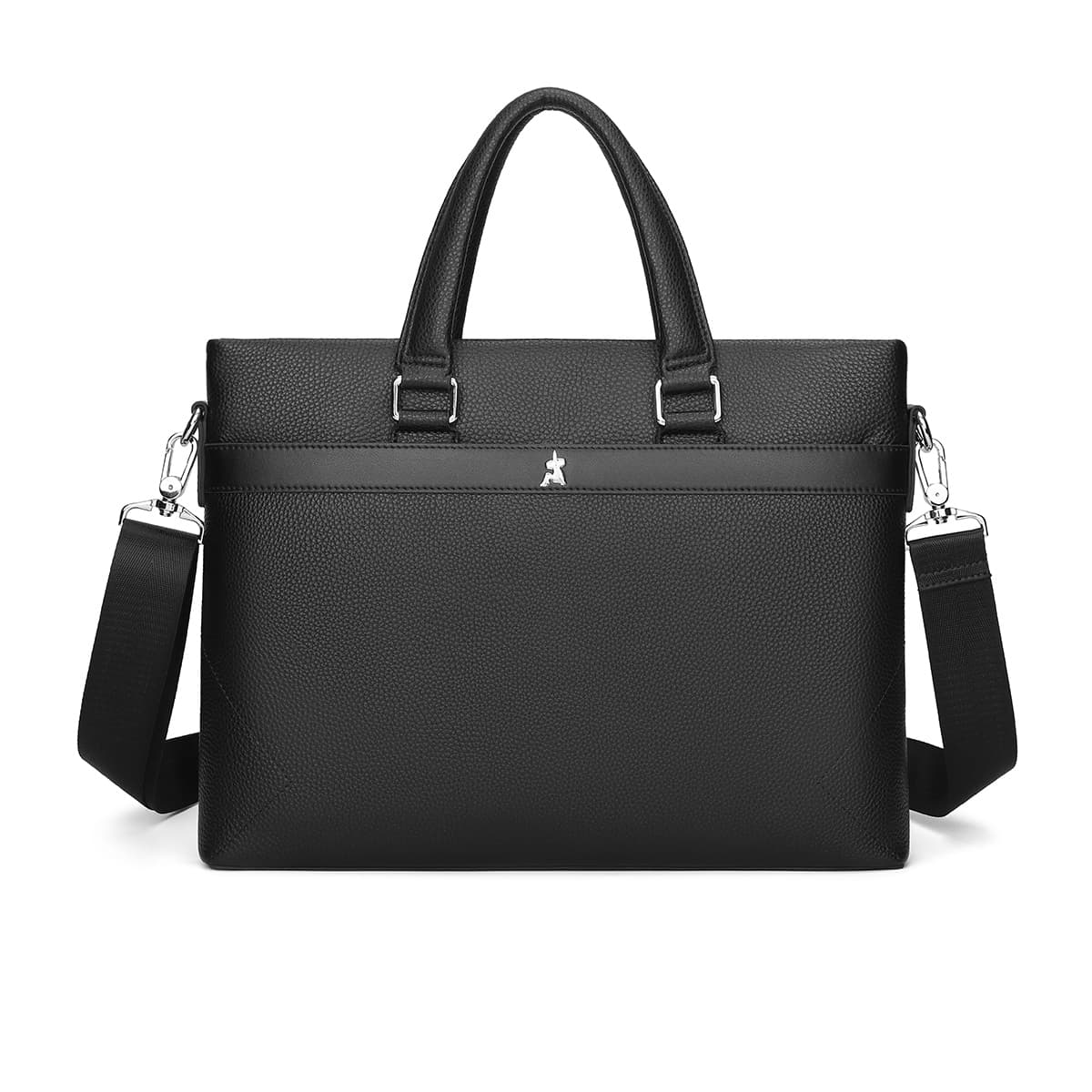 MEXICAN Cow Leather Laptop Bag Handbag, Crossbody Bag Regular Men's Black