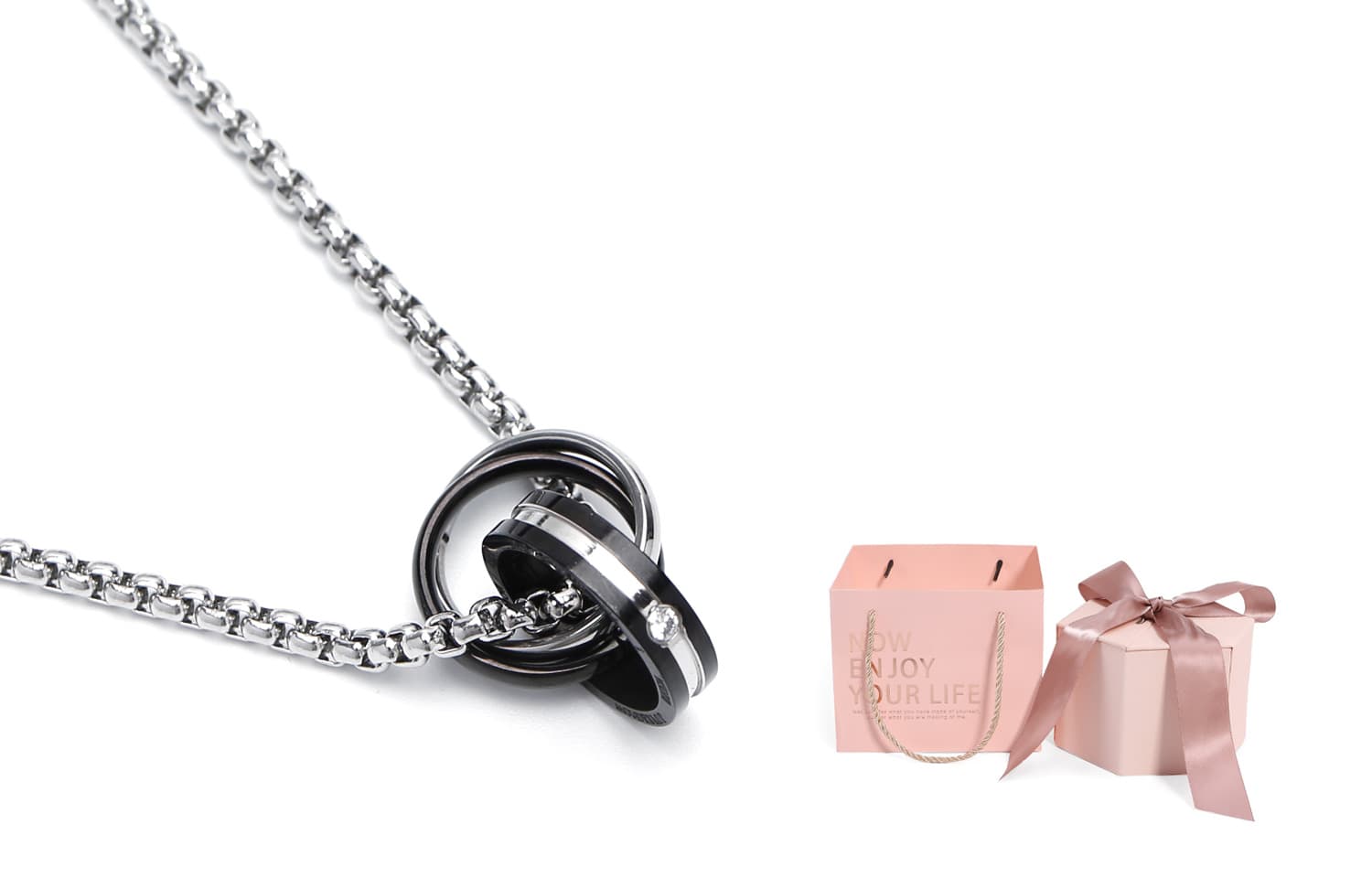 GENANX Ожерелья Унисекс Серебристый Белый