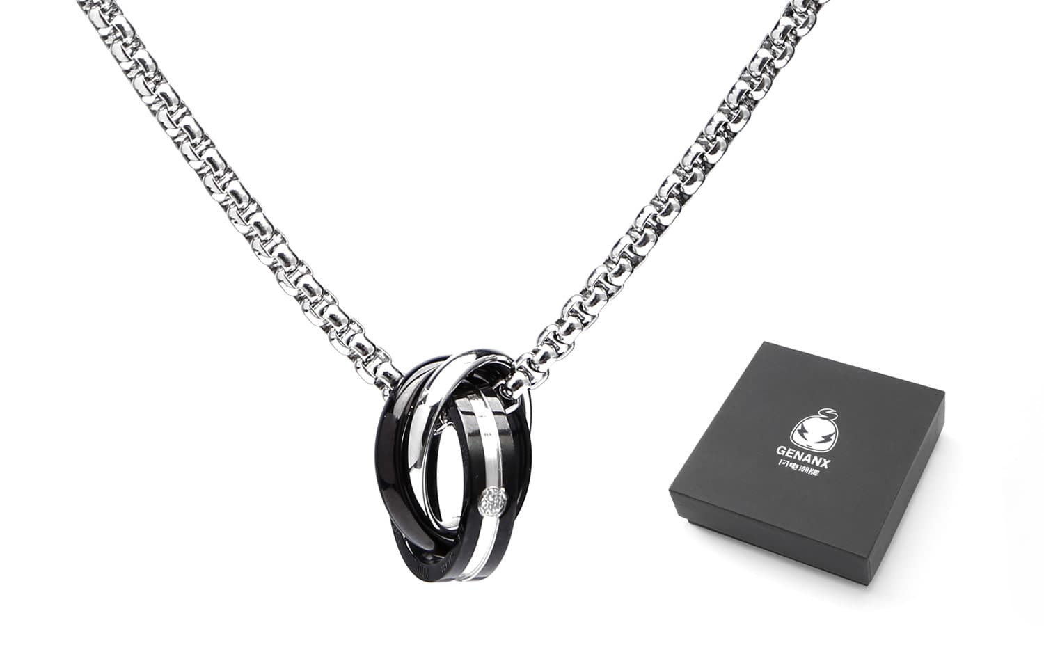 GENANX Necklaces Unisex Silver White