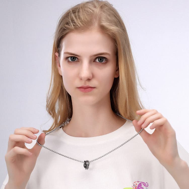 GENANX Ожерелья Унисекс Серебристый Белый