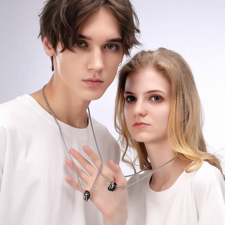 GENANX Ожерелья Унисекс Серебристый Белый