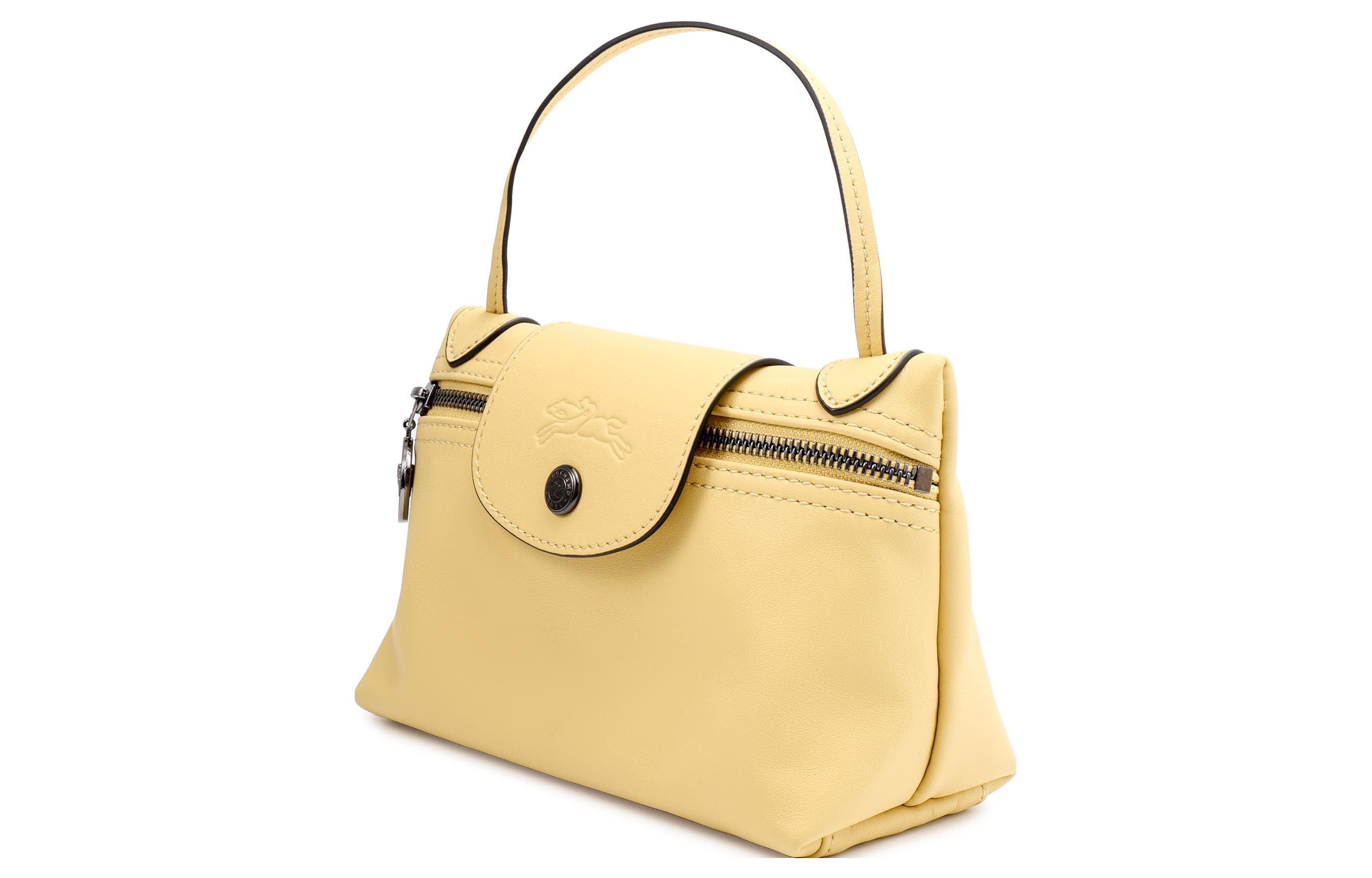 LONGCHAMP Le Pliage Xtra Сумка-коробочка из коровьей кожи, сумка через плечо, сумка через плечо, мини-женская желтая